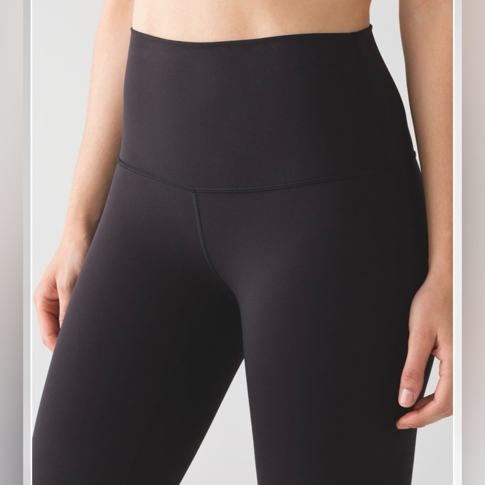 High-Waist Black Yoga Leggings - Unbranded